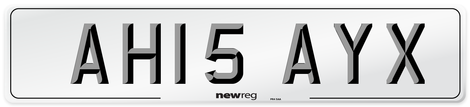 AH15 AYX Number Plate from New Reg